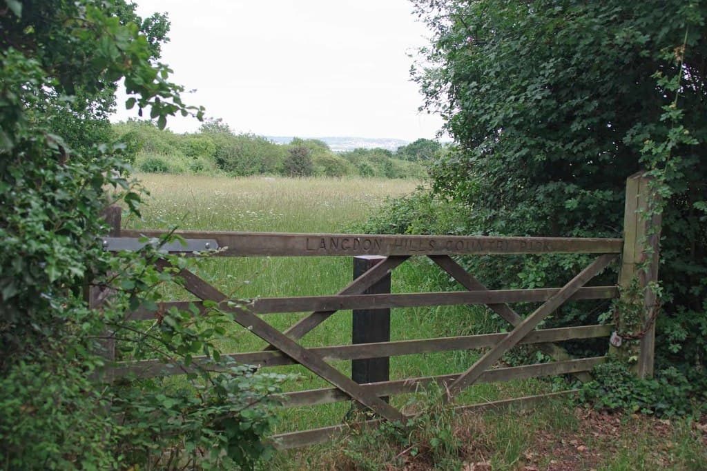 A gate into Langdon Hills Country Park on the edge of Basildon