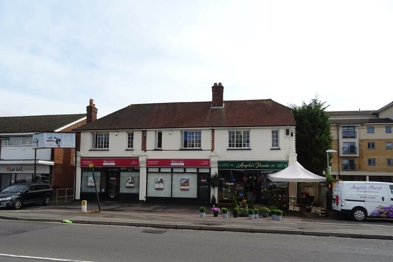 Businesses on London Road (A129) in Wickford, Basildon borough